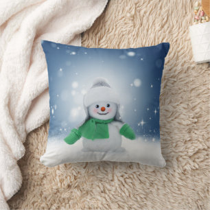 SlipperyJoe's bezaubernder Weihnachts-Schneemann-C Kissen