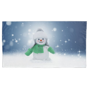 SlipperyJoe's bezaubernder Weihnachts-Schneemann-C Kissenbezug