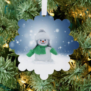 SlipperyJoe's bezaubernder Weihnachts-Schneemann-C Ornament Karte