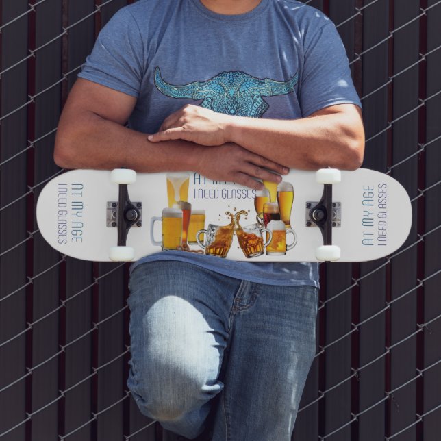 SlipperyJoe's Biergläser Pilsner Gläser Steine Skateboard (Außenbereich 3)