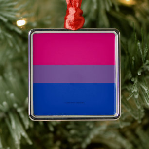 SlipperyJoe's Bisexual Pride Flag Lavendel-pink bl Ornament Aus Metall
