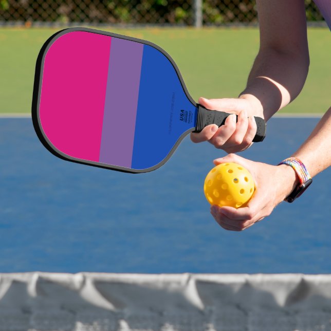 SlipperyJoe's Bisexual Pride Flag Lavendel-pink bl Pickleball Schläger (InSitu)