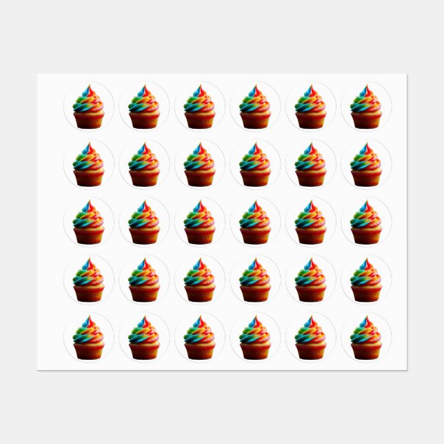 SlipperyJoe's blendender Regenbogenkuchen wirbelt  Etiketten (Blatt)