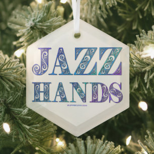 SlipperyJoe's Broadway-Musical Jazz Hands queere C Ornament Aus Glas