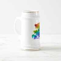 SlipperyJoe's brushed Metal Teddy Bär Regenbogensc