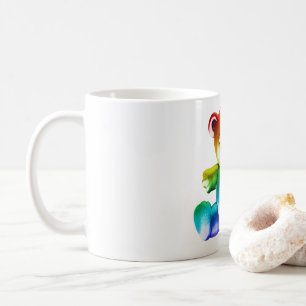 SlipperyJoe's brushed Metal Teddy Bär Regenbogensc Kaffeetasse