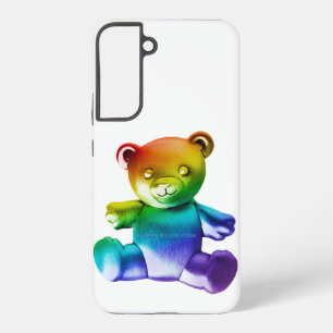 SlipperyJoe's brushed Metal Teddy Bär Regenbogensc Samsung Galaxy Hülle