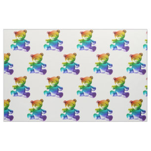 SlipperyJoe's brushed Metal Teddy Bär Regenbogensc Stoff