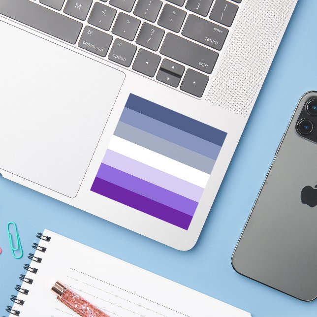 SlipperyJoe's Butch Lesbian Pride Flag Schwulenges Aufkleber (Laptop mit iPhone)