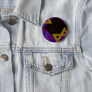 SlipperyJoe's Chanukka-themed Bild golden gelb Button