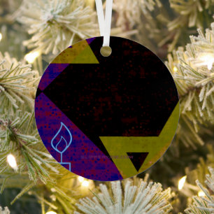 SlipperyJoe's Chanukka-themed Bild goldgelb  Ornament Aus Metall