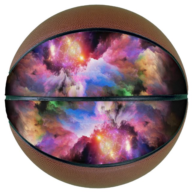 SlipperyJoe's Cloud-Artwork abstrakte, lebendige S Basketball (Vorderseite)