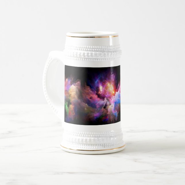 SlipperyJoe's Cloud-Artwork abstrakte, lebendige S Bierglas (Vorderseite Links)