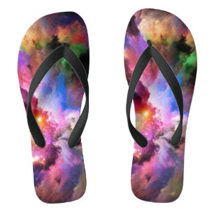 SlipperyJoe's Cloud-Artwork abstrakte, lebendige S Flip Flops