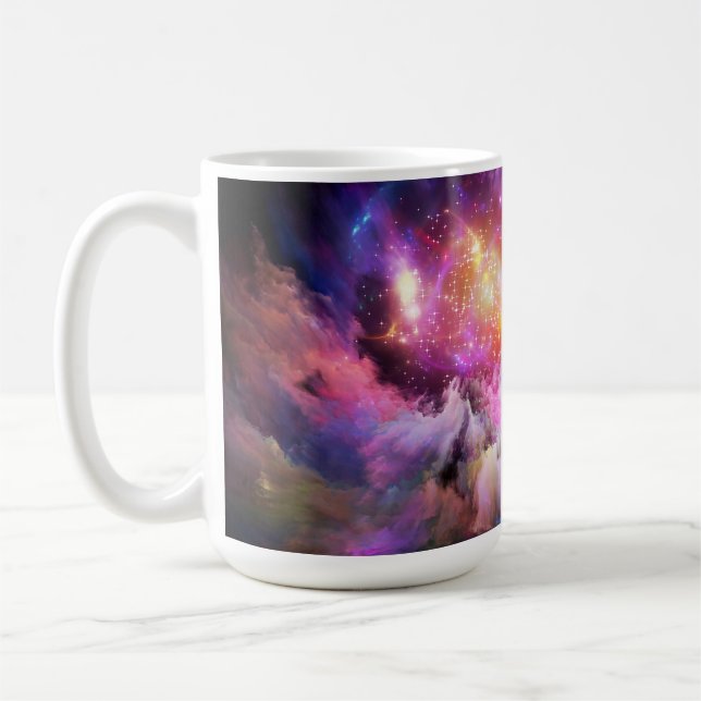 SlipperyJoe's Cloud-Artwork abstrakte, lebendige S Kaffeetasse (Links)