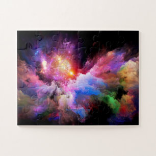 SlipperyJoe's Cloud-Artwork abstrakte, lebendige S Puzzle