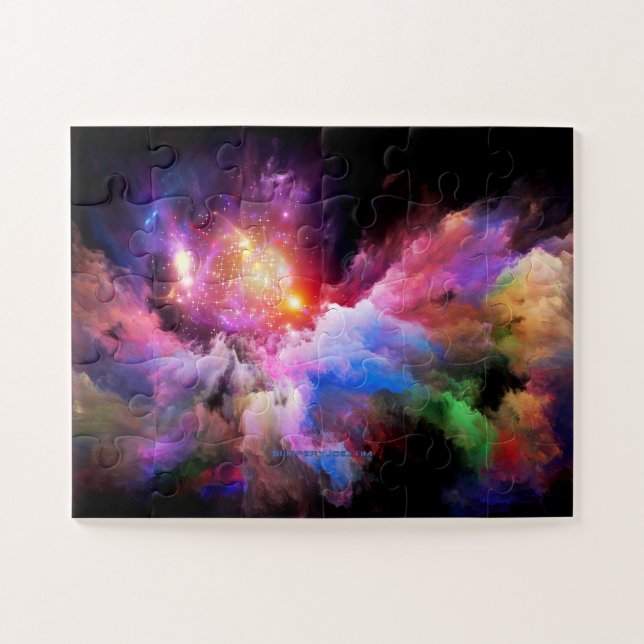 SlipperyJoe's Cloud-Artwork abstrakte, lebendige S Puzzle (Horizontal)