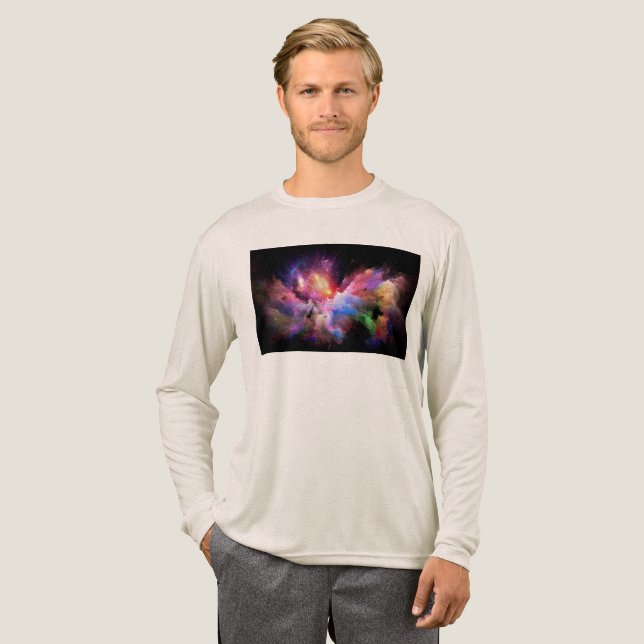 SlipperyJoe's Cloud-Artwork abstrakte, lebendige S Tri-Blend Shirt (Volle Vorderseite)