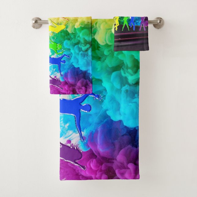 SlipperyJoe's Dancing Pride Shadows Gay-Geschenke  Badhandtuch Set (Insitu)