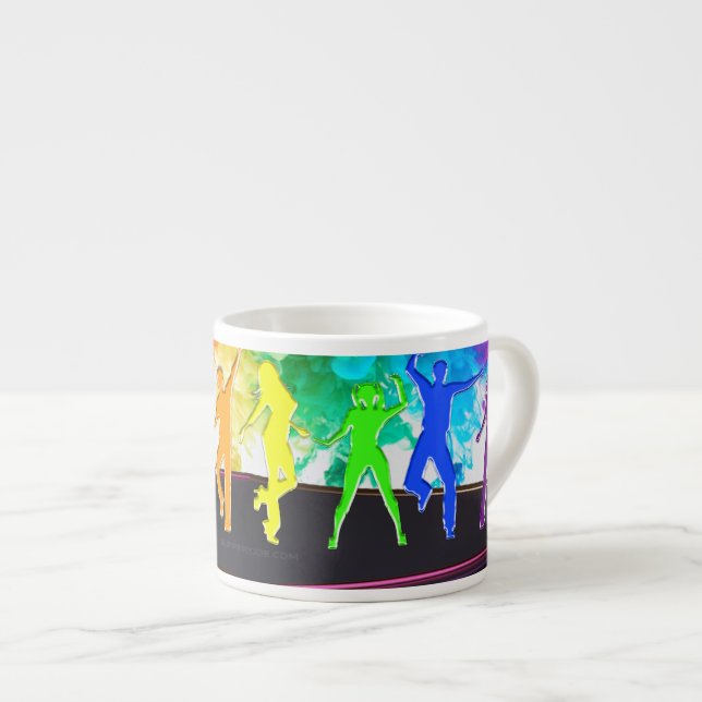SlipperyJoe's Dancing Pride Shadows Gay-Geschenke  Espressotasse (Vorderseite Rechts)