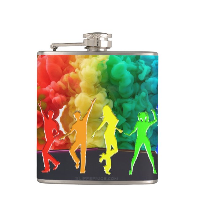 SlipperyJoe's Dancing Pride Shadows Gay-Geschenke  Flachmann (Vorderseite)