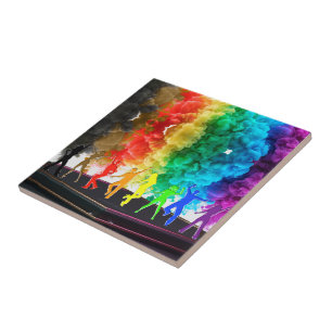 SlipperyJoe's Dancing Pride Shadows Gay-Geschenke  Fliese