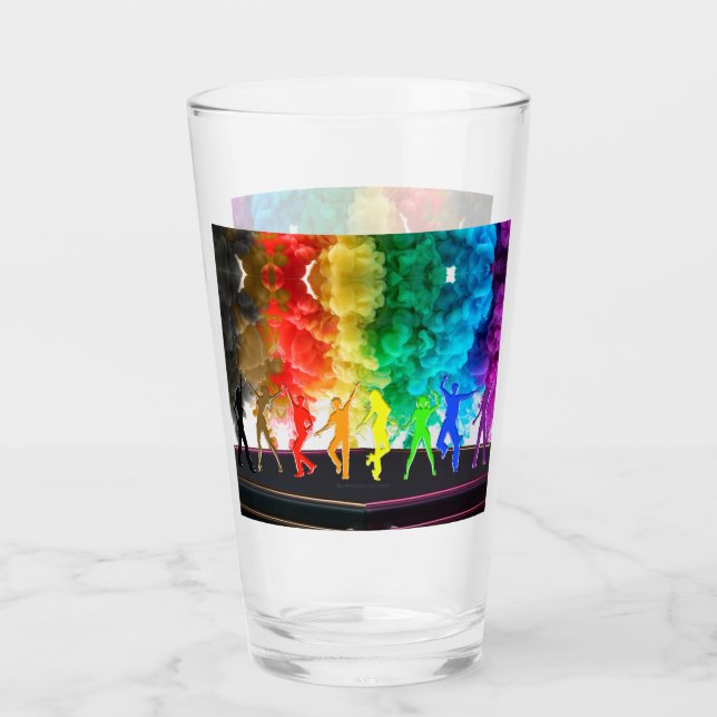 SlipperyJoe's Dancing Pride Shadows Gay-Geschenke  Glas (Vorderseite)