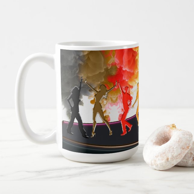 SlipperyJoe's Dancing Pride Shadows Gay-Geschenke  Kaffeetasse (Mit Donut)