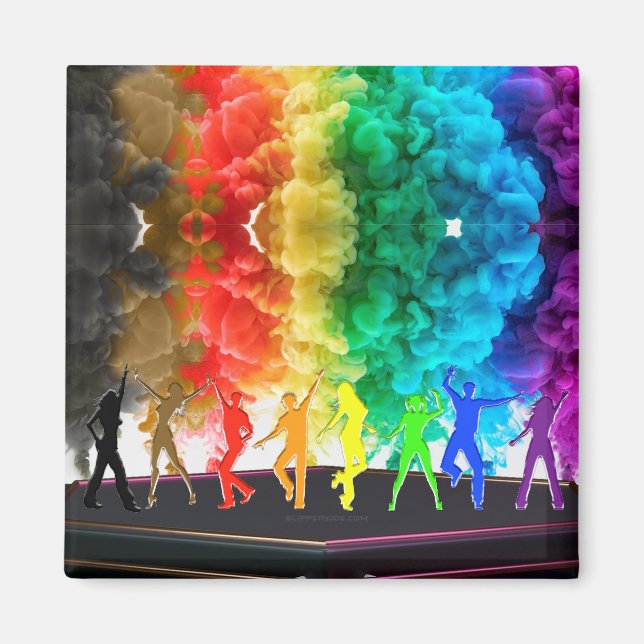 SlipperyJoe's Dancing Pride Shadows Gay-Geschenke  Magnet (Vorne)