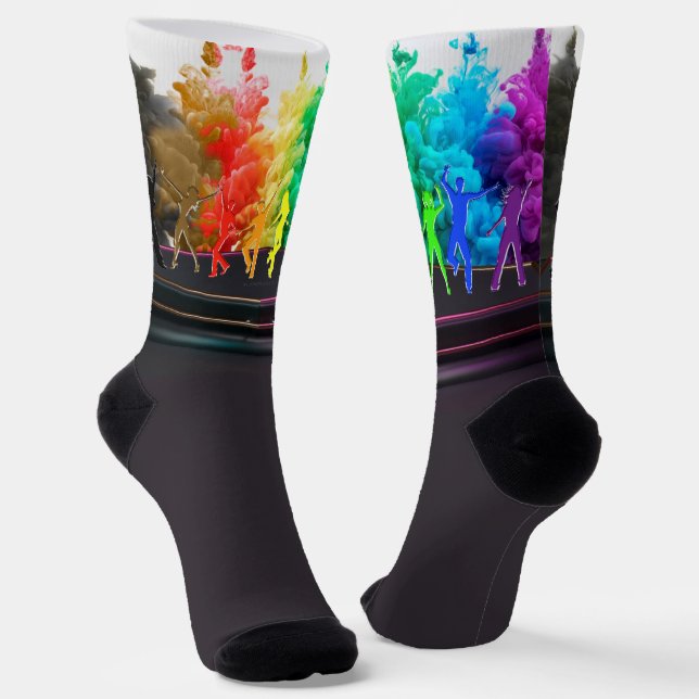 SlipperyJoe's Dancing Pride Shadows Gay-Geschenke  Socken (Gewinkelt)