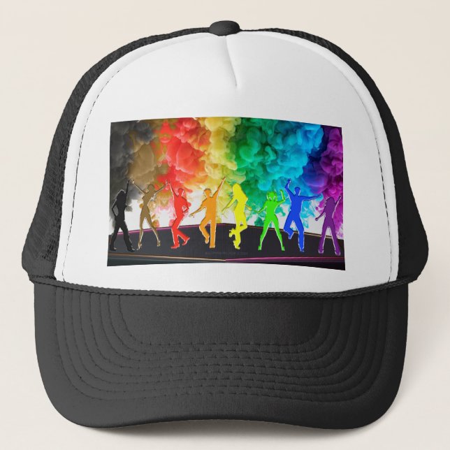 SlipperyJoe's Dancing Pride Shadows Gay-Geschenke  Truckerkappe (Vorderseite)