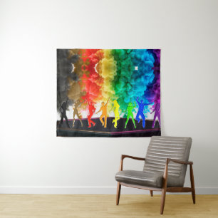 SlipperyJoe's Dancing Pride Shadows Gay-Geschenke Wandteppich