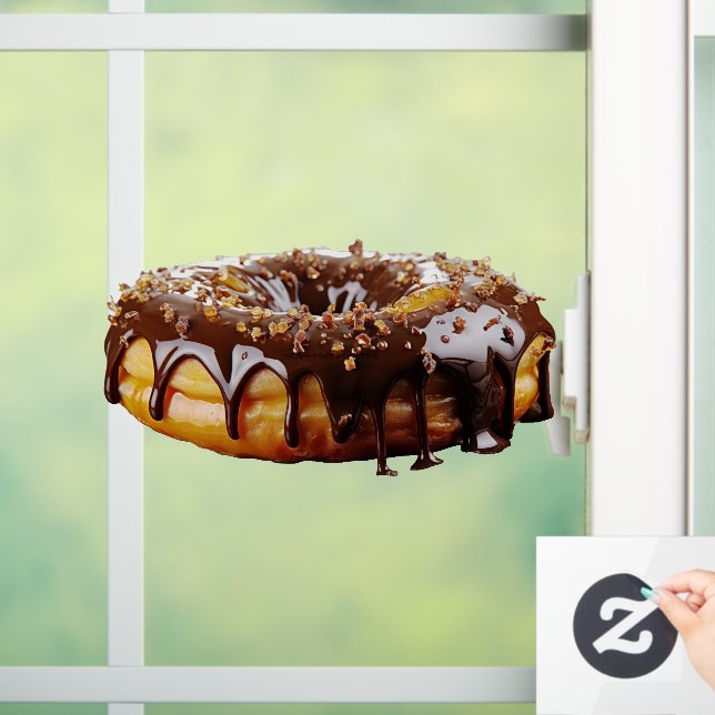 SlipperyJoe's decadent donut covered thick glossy  Fensteraufkleber (Zuhause)