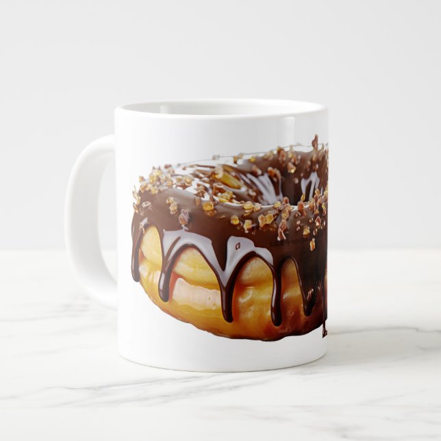 SlipperyJoe's decadent donut covered thick glossy  Jumbo-Tasse (Vorderseite Links)