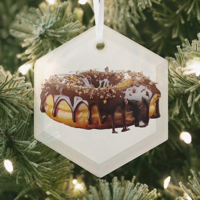 SlipperyJoe's decadent donut covered thick glossy  Ornament Aus Glas (Insitu)