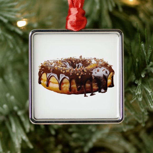 SlipperyJoe's decadent donut covered thick glossy  Ornament Aus Metall (Baum)
