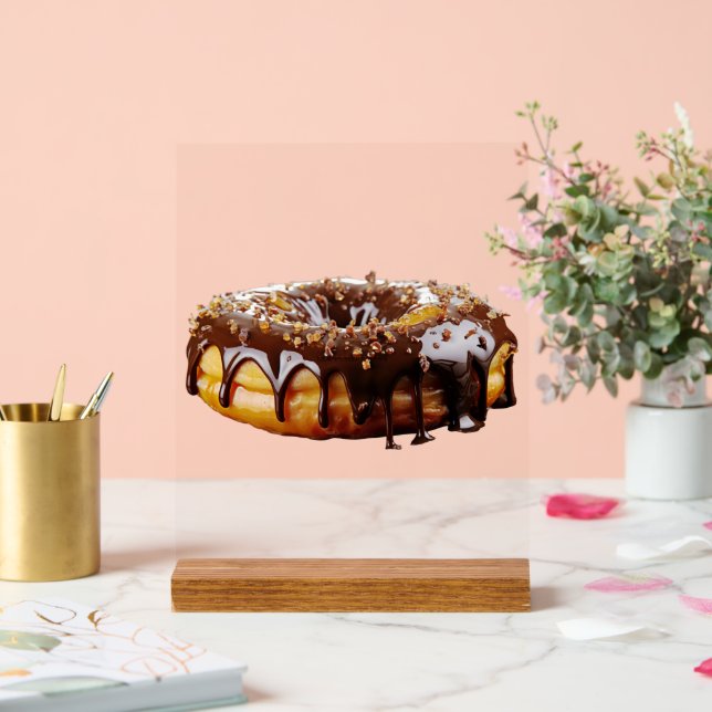 SlipperyJoe's dekadenter Donut, bedeckt mit dicker Acrylschild (Hochzeit)