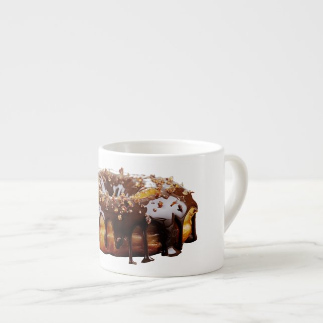 SlipperyJoe's dekadenter Donut, bedeckt mit dicker Espressotasse (Vorderseite Rechts)