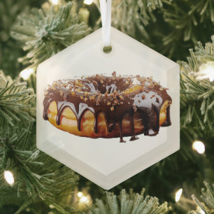 SlipperyJoe's dekadenter Donut, bedeckt mit dicker Ornament Aus Glas
