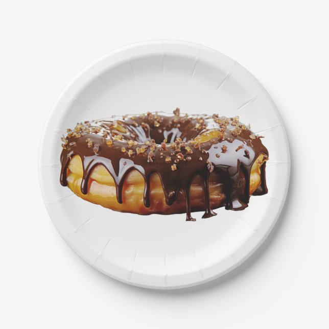 SlipperyJoe's dekadenter Donut, bedeckt mit dicker Pappteller (Vorderseite)