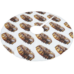 SlipperyJoe's dekadenter Donut, bedeckt mit dicker Polyester Weihnachtsbaumdecke