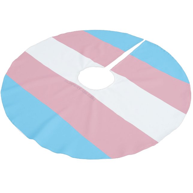 SlipperyJoe's Diversity-Markierung für Transgender Polyester Weihnachtsbaumdecke (Schrägansicht)