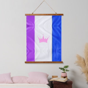 SlipperyJoe's Drag-Culture-Stolzflagge lila Geist Wandteppich Mit Holzrahmen