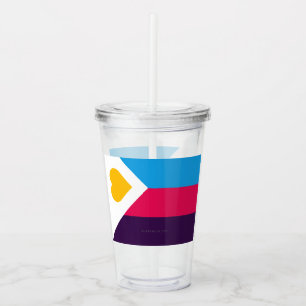 SlipperyJoes dreifarbige Polyamorie-Stolzflagge dr Acryltrinkbecher