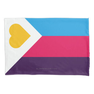 SlipperyJoes dreifarbige Polyamorie-Stolzflagge dr Kissenbezug