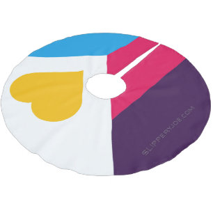 SlipperyJoes dreifarbige Polyamorie-Stolzflagge dr Polyester Weihnachtsbaumdecke