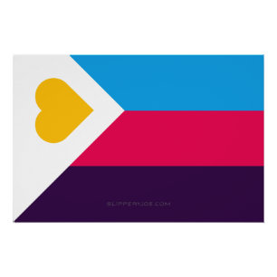 SlipperyJoes dreifarbige Polyamorie-Stolzflagge dr Poster