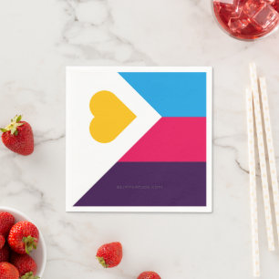SlipperyJoes dreifarbige Polyamorie-Stolzflagge dr Serviette