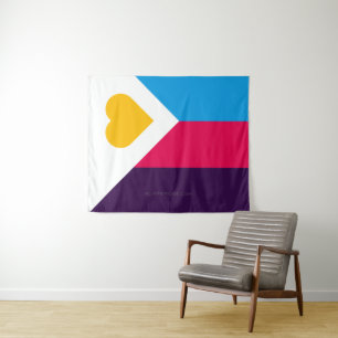 SlipperyJoes dreifarbige Polyamorie-Stolzflagge dr Wandteppich