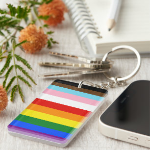 SlipperyJoe's Eleven Stripe Pride Flag verbindet P Schlüsselanhänger
